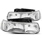 Raxiom 99-02 Chevrolet Silverado 1500 Axial Series Euro Headlights- Chrome Housing- Clear Lens
