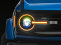Raxiom 21-26 Ford Bronco LED Halo Headlights with Amber Backlight- Black Housing- Clear Lens