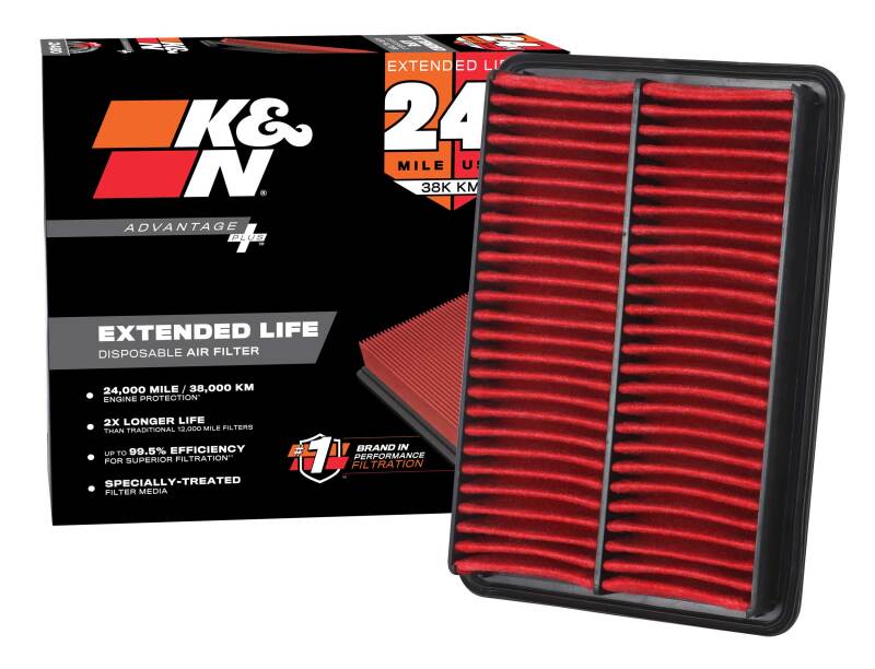 K&N Advantage Plus Air Filter 24K Miles Mazda 3 L4-2.0L F/I 12-18