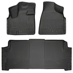 Husky Liners 08-20 Dodge Grand Caravan Weatherbeater Front & 2nd Seat Floor Liners - Black