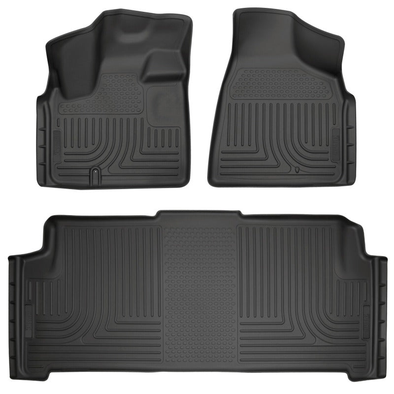 Husky Liners 08-20 Dodge Grand Caravan Weatherbeater Front & 2nd Seat Floor Liners - Black