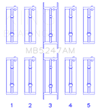 King Engine Bearings Opel 1.7D (Size +0.50mm) Main Bearing Set
