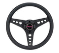 NRG All Aluminum Steering Wheel 330mm - Heart Cut Out- Ergonomic Grip- Anadized Black