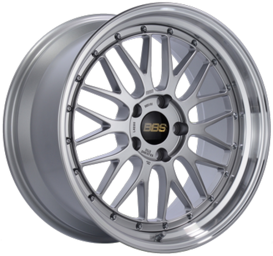 BBS LM 19x8.5 5x114.3 ET38 Diamond Silver Center / Diamond Cut Lip Wheel -82mm PFS/Clip Required