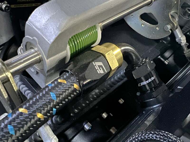GReddy AN16 180 DEGREE HOSE END SWIVEL BLACK/GOLD ANODIZED
