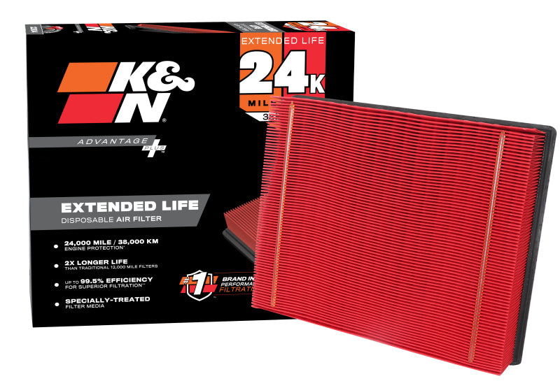 K&N Advantage Plus Air Filter 24K Miles Cad 02-13 Chev/Gmc P/U 99-20