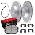 R1 Concepts 15-20 BMW M2/M3/M4 Drilled Carbon Rotor Set w/ Optimum OEp Pads (Incl. Hardware) - Frnt