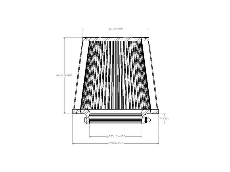 aFe Magnum FORCE Intake Replacement Air Filter w D2 Dura-Dry Media 5-1/2in F x9in B x7in T x8in H