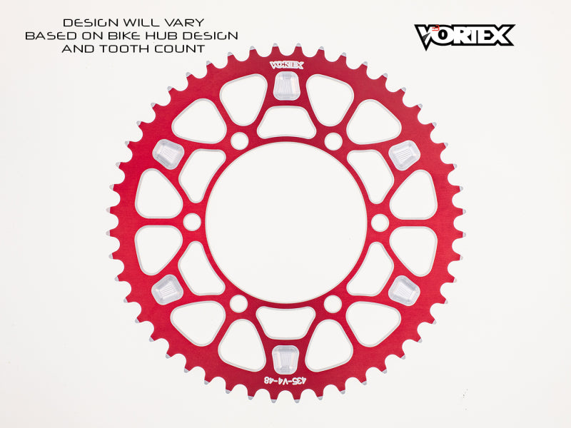 Vortex Racing V4 44 Tooth 520 Sprocket Use w/ 3766 Front - Red