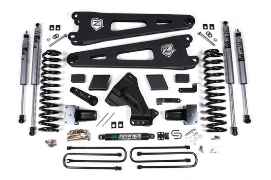 Zone Offroad 23-26 Ford F250/F350 4WD 7in Radius Arm Susp. Lift Kit 4.5in Rear - Adv. Series Shocks
