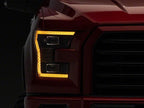 Raxiom 15-17 Ford F-150 LED Projector Headlights with LED Amber DRL- Black Housing- Clear Lens