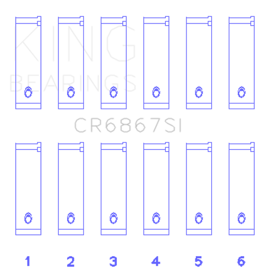 King Engine Bearings Chrysler 215 Cid/241 Cid 24V (Size +0.25mm) Connecting Rod Bearing Set