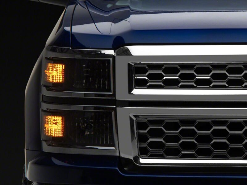 Raxiom 14-15 Chevrolet Silverado 1500 OE Style Headlights/ Chrome Trim- Black - Clear Lens