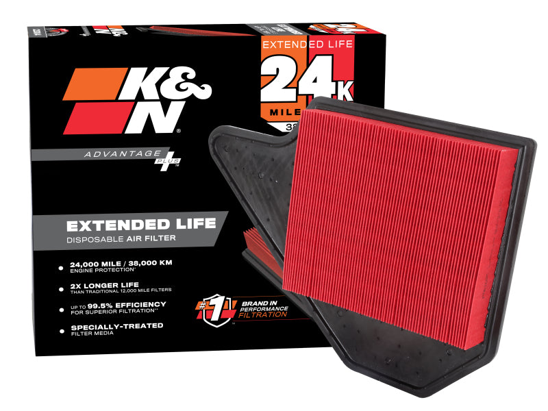 K&N Advantage Plus Air Filter 24K Miles Dodge Grand Caravan V6-3.6L F/I 11-17