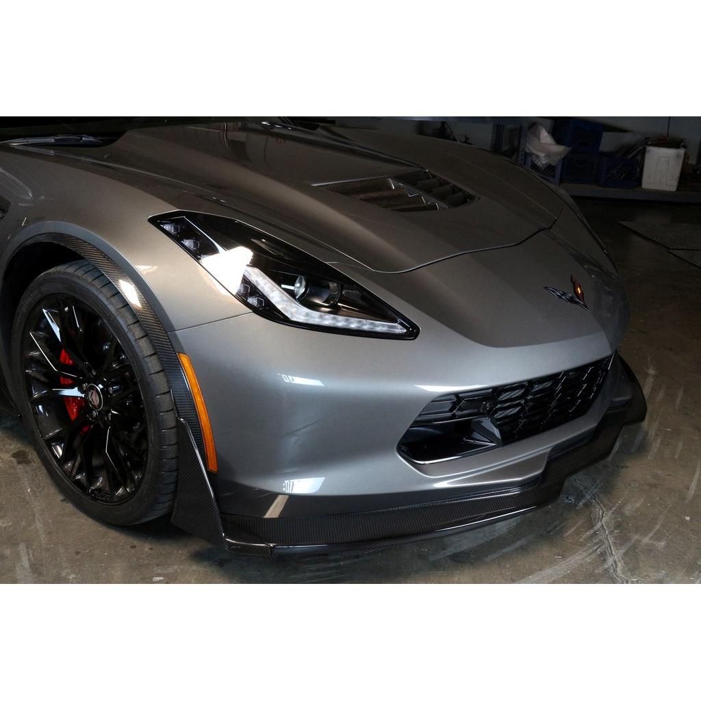 Chevrolet Corvette C7 Z06 Carbon Fiber Front Bumper Canards and Spats
