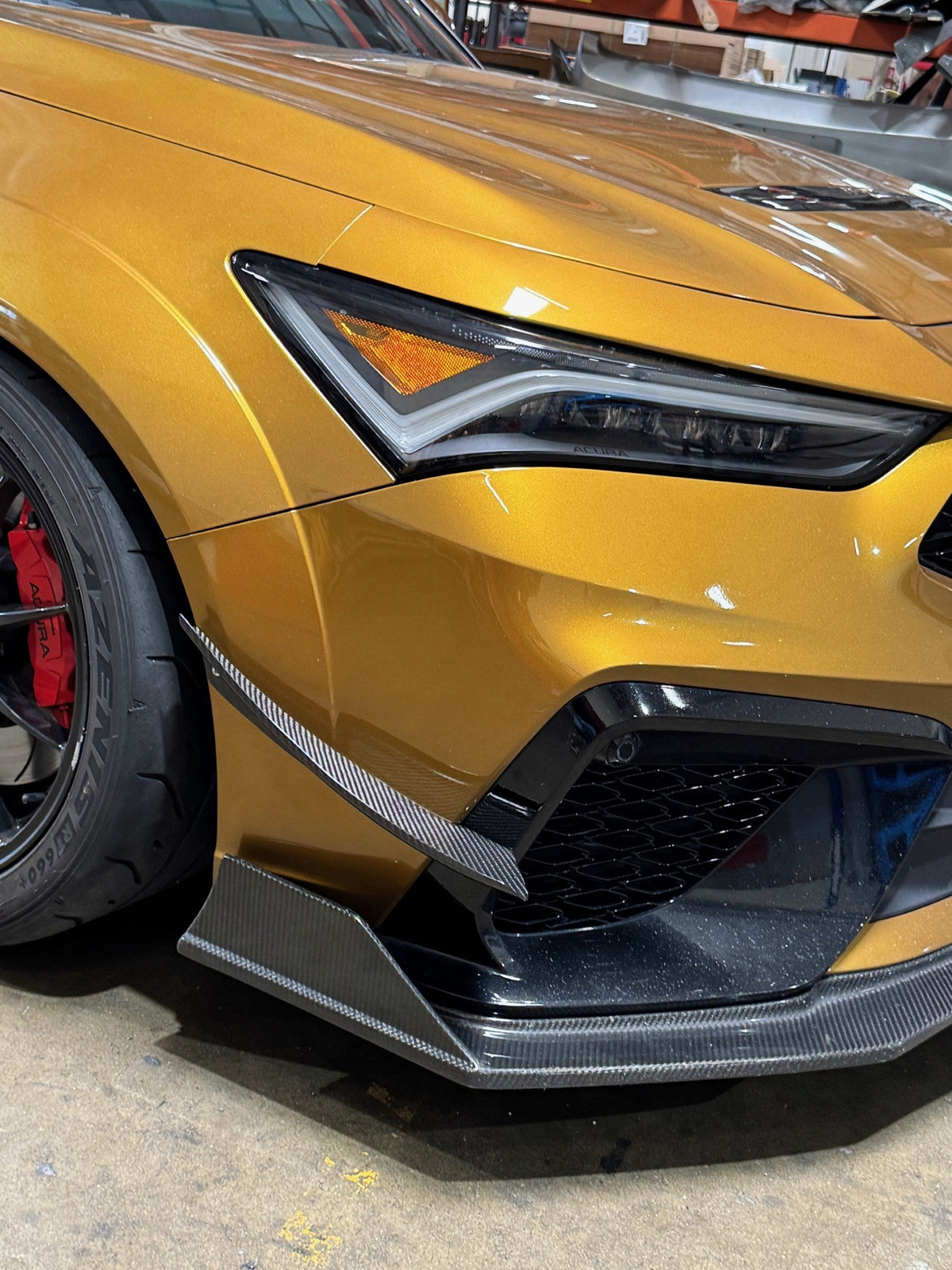 Carbon Fiber Front Bumper Canards - Acura DE5 Integra Type S